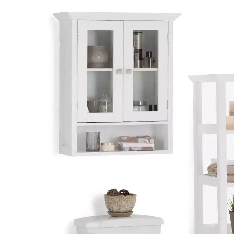 Meuble haut de salle de bain à double porte blanc