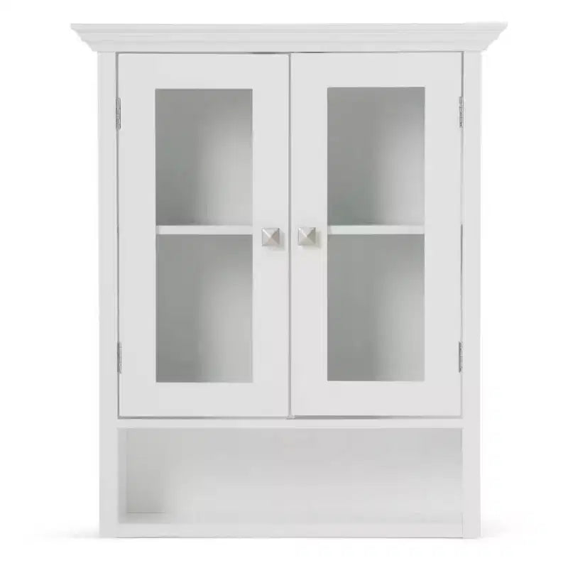 Meuble haut de salle de bain à double porte blanc