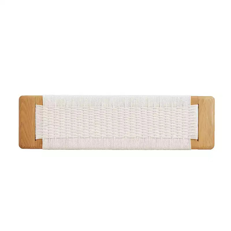 Banc en bois à assise tressée pour entrée, chambre à coucher et zones de sièges légers