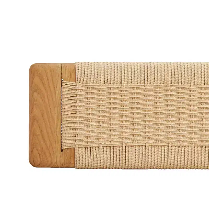 Banc en bois à assise tressée pour entrée, chambre à coucher et zones de sièges légers