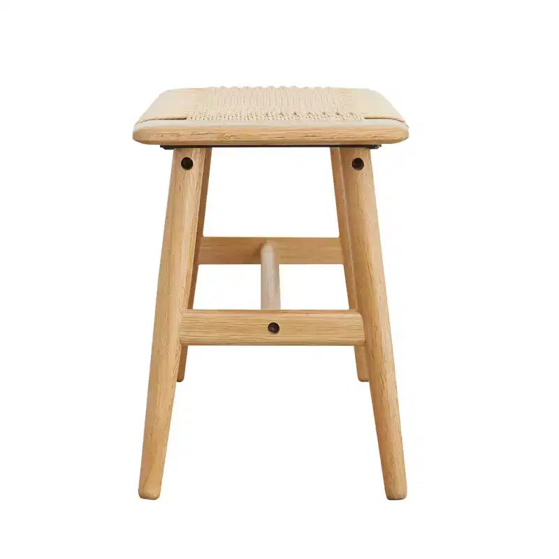 Banc en bois à assise tressée pour entrée, chambre à coucher et zones de sièges légers