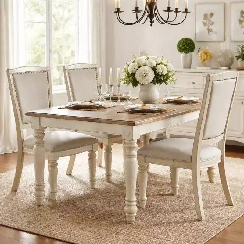 Chaise d'appoint en bois tapissée avec garniture, beige