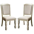 Chaise d'appoint en bois tapissée avec garniture, beige