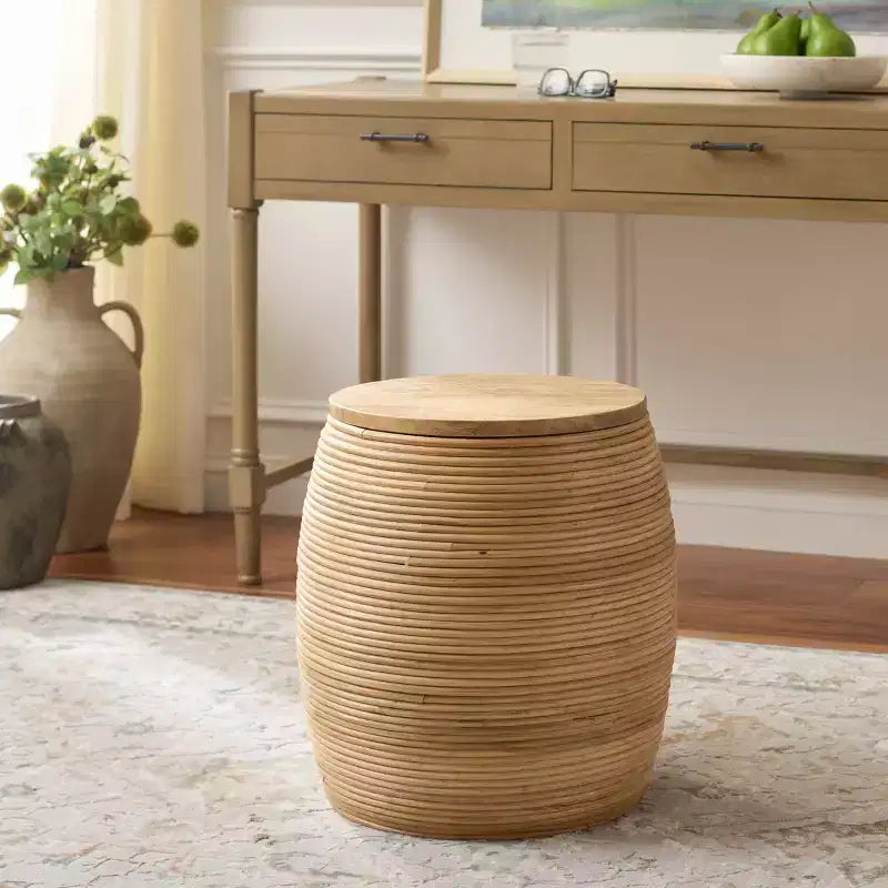 Tabouret à assise en bois – Bois naturel clair/mangue clair