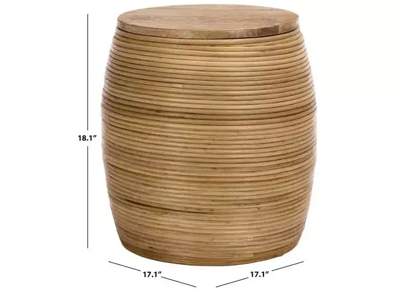 Tabouret à assise en bois – Bois naturel clair/mangue clair