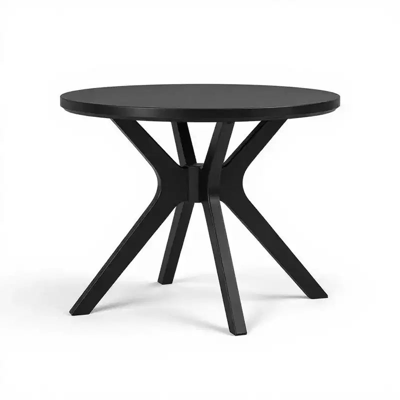 Table à manger ronde avec pieds croisés (38 po x 38 po / 966 mm x 966 mm)