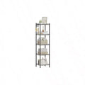 5 - Tier Bathroom Shelf Storage Rack Small Space PP Shelf Liners Removable Hook Extendable Design Ink Black Translucent