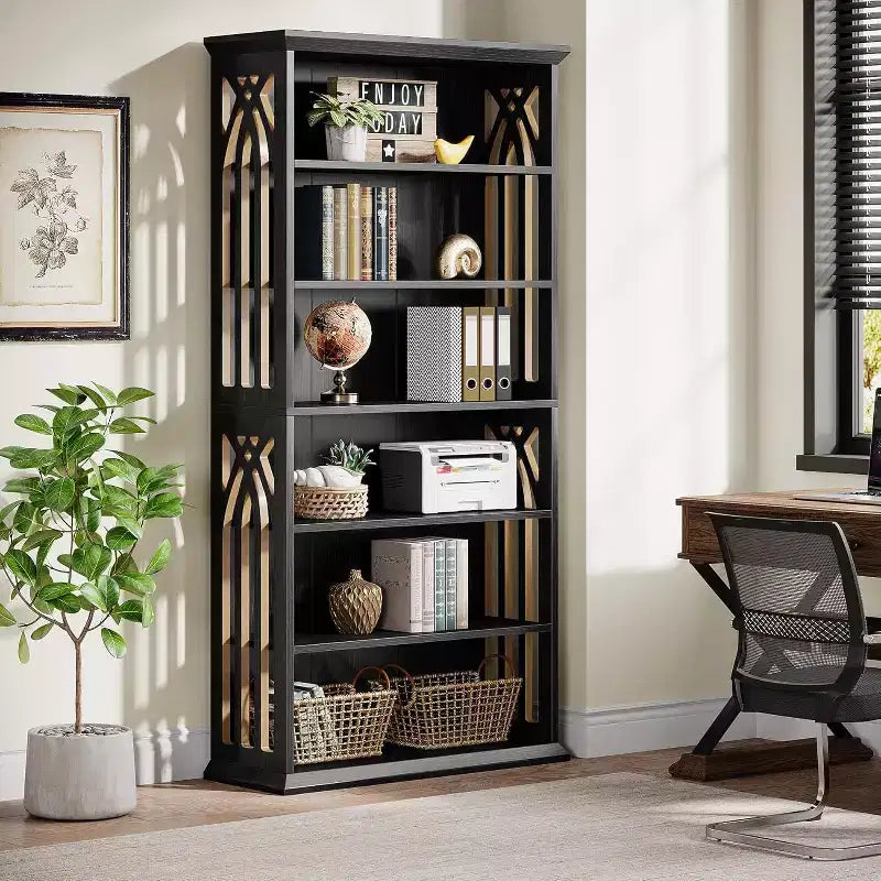 Étagère à 6 niveaux, bibliothèque de 190 cm de haut, grand rayonnage de présentation sur pied
