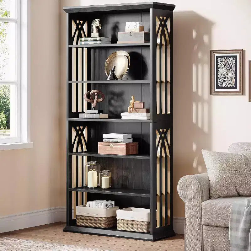 Étagère à 6 niveaux, bibliothèque de 190 cm de haut, grand rayonnage de présentation sur pied