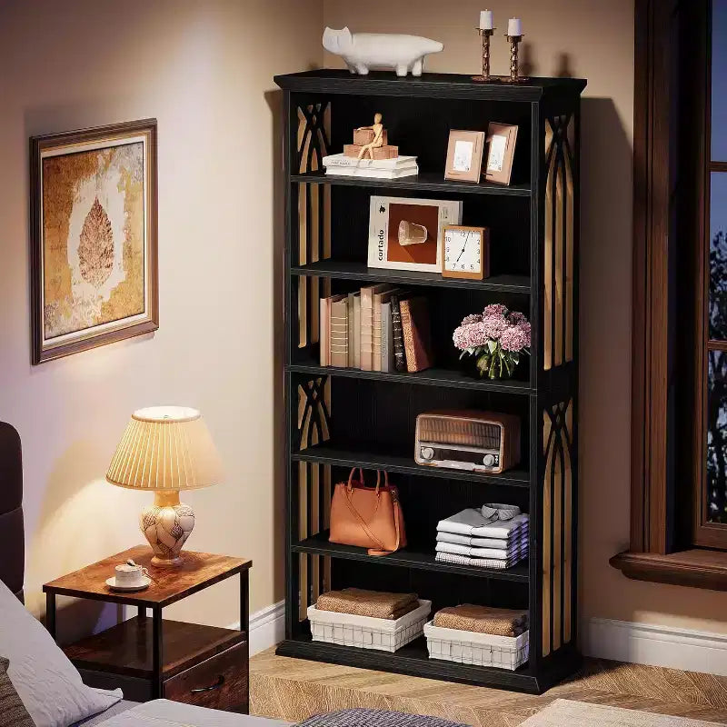 Étagère à 6 niveaux, bibliothèque de 190 cm de haut, grand rayonnage de présentation sur pied
