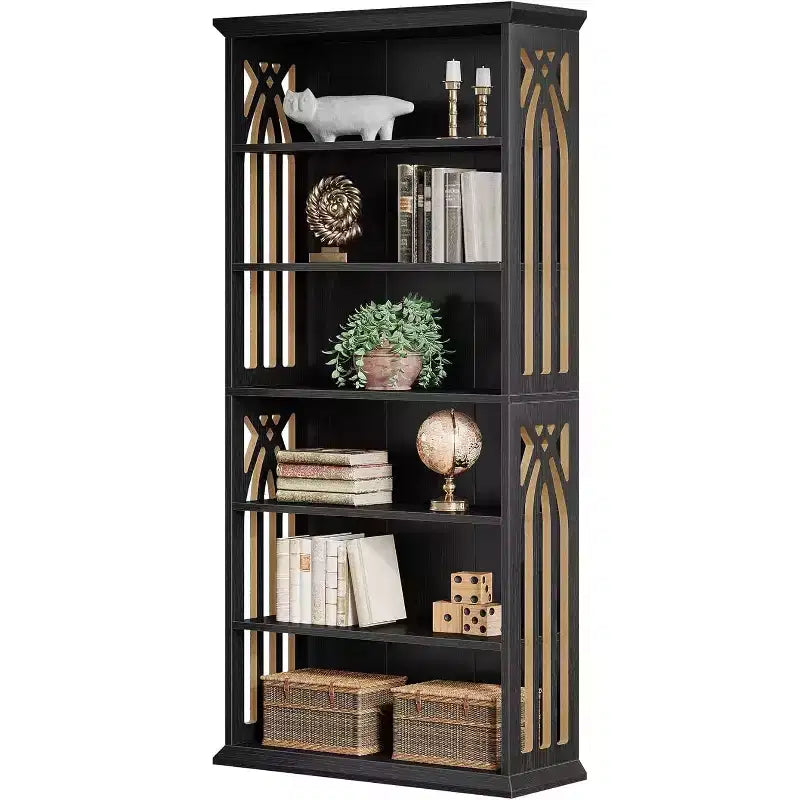 Étagère à 6 niveaux, bibliothèque de 190 cm de haut, grand rayonnage de présentation sur pied