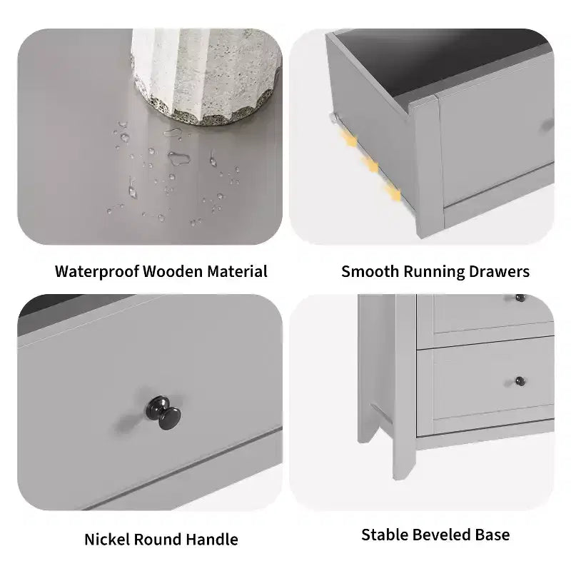 Commode de chambre moderne à 6 tiroirs – design sans poignée de 137 cm ; convient également comme meuble TV pour le salon ou l'entrée