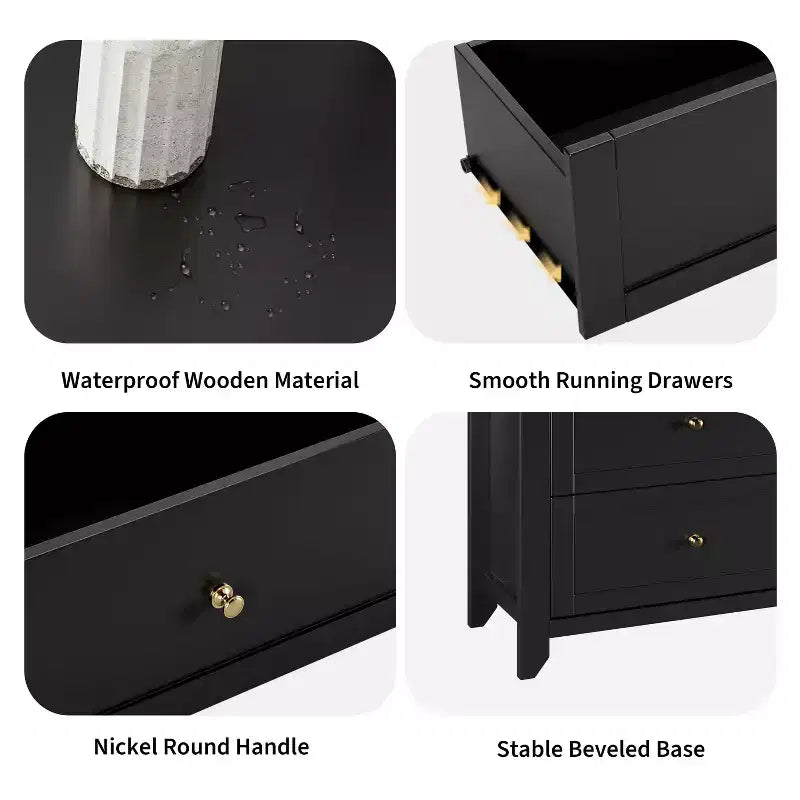 Commode de chambre moderne à 6 tiroirs – design sans poignée de 137 cm ; convient également comme meuble TV pour le salon ou l'entrée