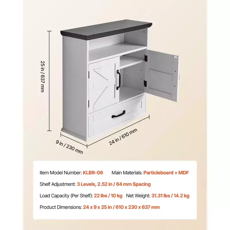 Meuble haut de salle de bain ; armoire de rangement murale/armoire à pharmacie au-dessus des toilettes, avec tiroirs et compartiments ouverts