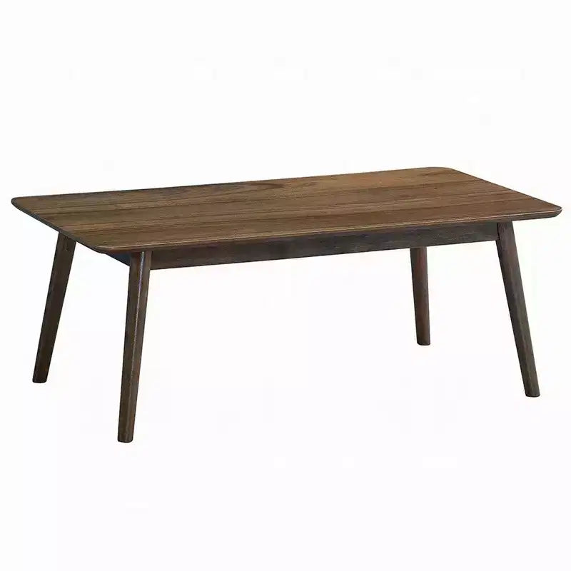 Table basse, plateau rectangulaire de 119 cm avec pieds inclinés, noyer marron