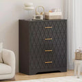 Dresser for Bedroom, 31.5 Modern Tall Chest of Drawers with 5 Smooth Slides Drawers & Gold Metal Handles, Closet, Entryway, Hallway