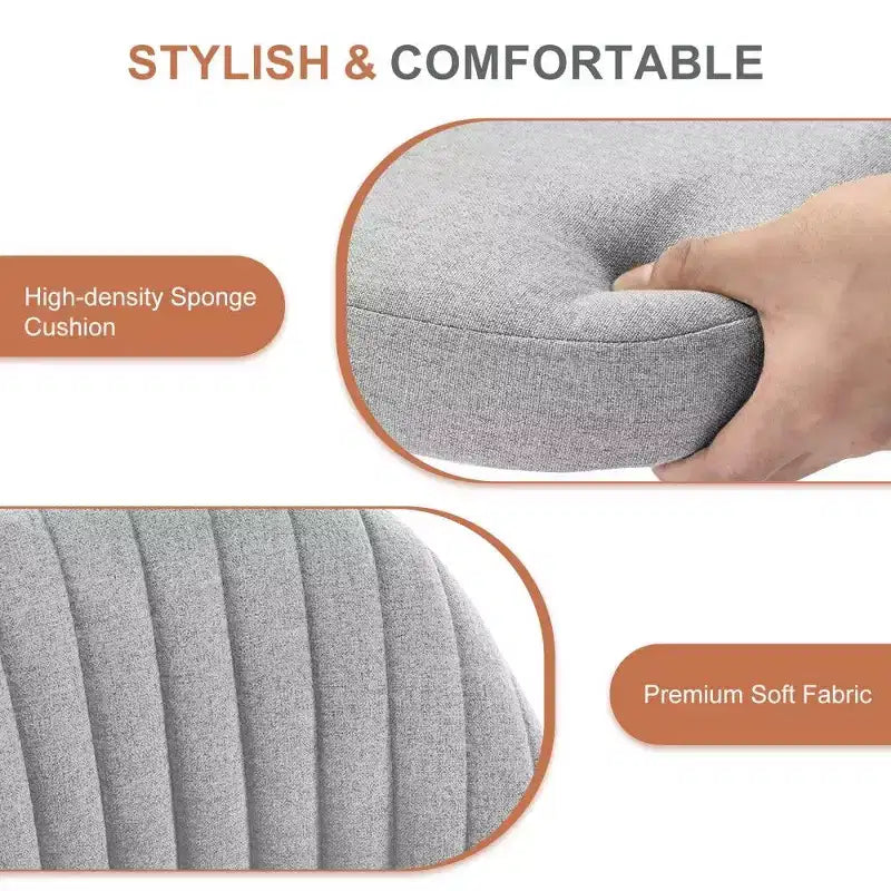 Chaise pivotante élégante en tissu (avec siège rembourré) ; supporte la rotation à 360 degrés et le réglage en hauteur