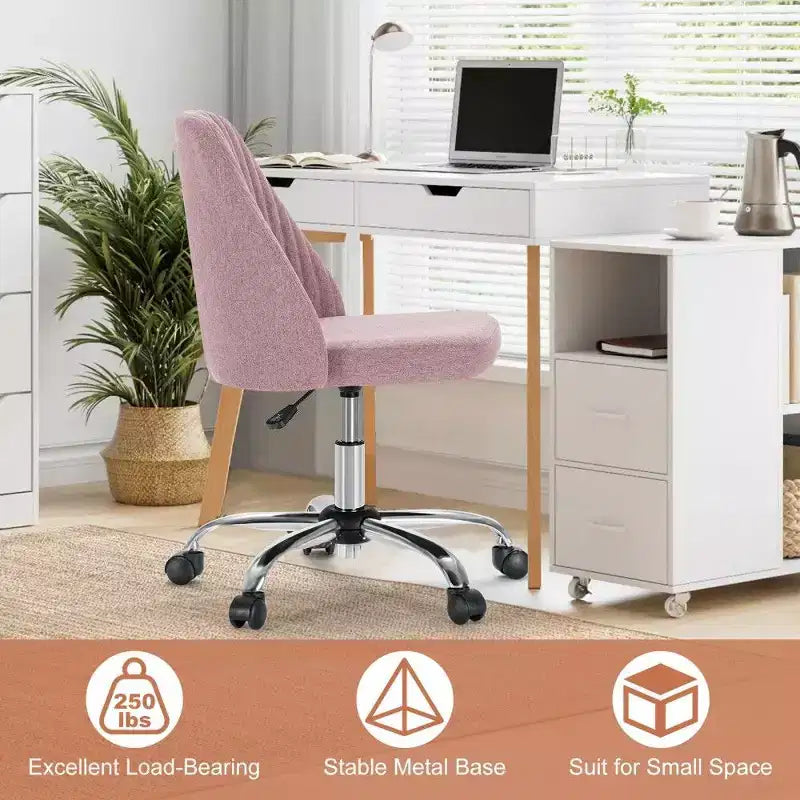 Chaise pivotante élégante en tissu (avec siège rembourré) ; supporte la rotation à 360 degrés et le réglage en hauteur