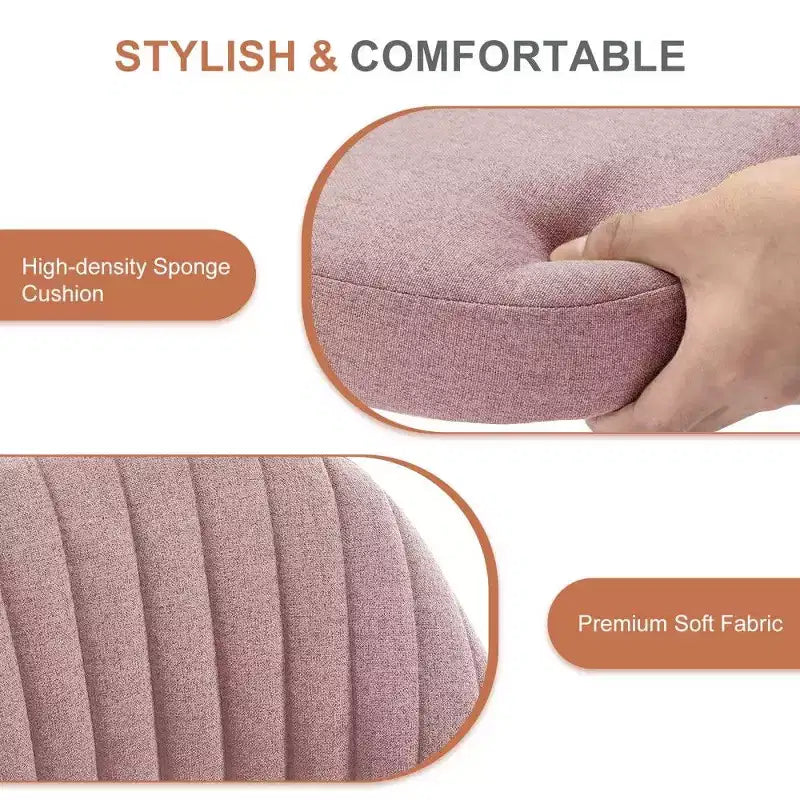 Chaise pivotante élégante en tissu (avec siège rembourré) ; supporte la rotation à 360 degrés et le réglage en hauteur