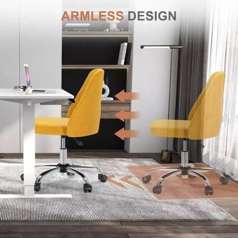 Chaise pivotante élégante en tissu (avec siège rembourré) ; supporte la rotation à 360 degrés et le réglage en hauteur