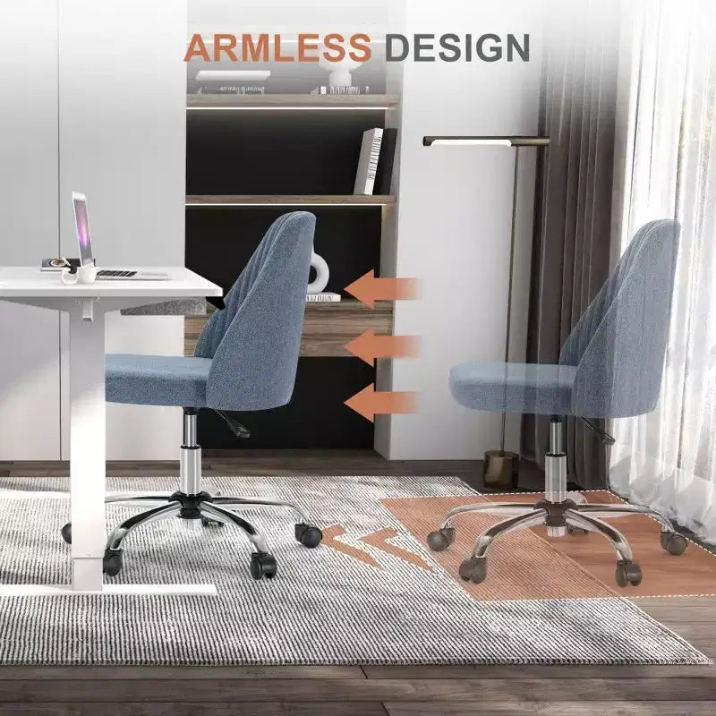 Chaise pivotante élégante en tissu (avec siège rembourré) ; supporte la rotation à 360 degrés et le réglage en hauteur