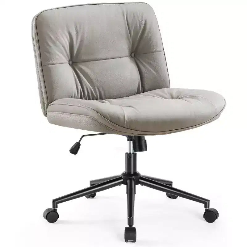 Fauteuil de bureau large, chaise pivotante sans accoudoirs en similicuir (permet de s'asseoir en tailleur)