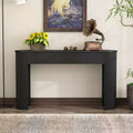 Modern Console Table with Storage, Fluted Entryway Table with Oval Top and 2 Drawers, Hallway Accent Table - Panipeachy