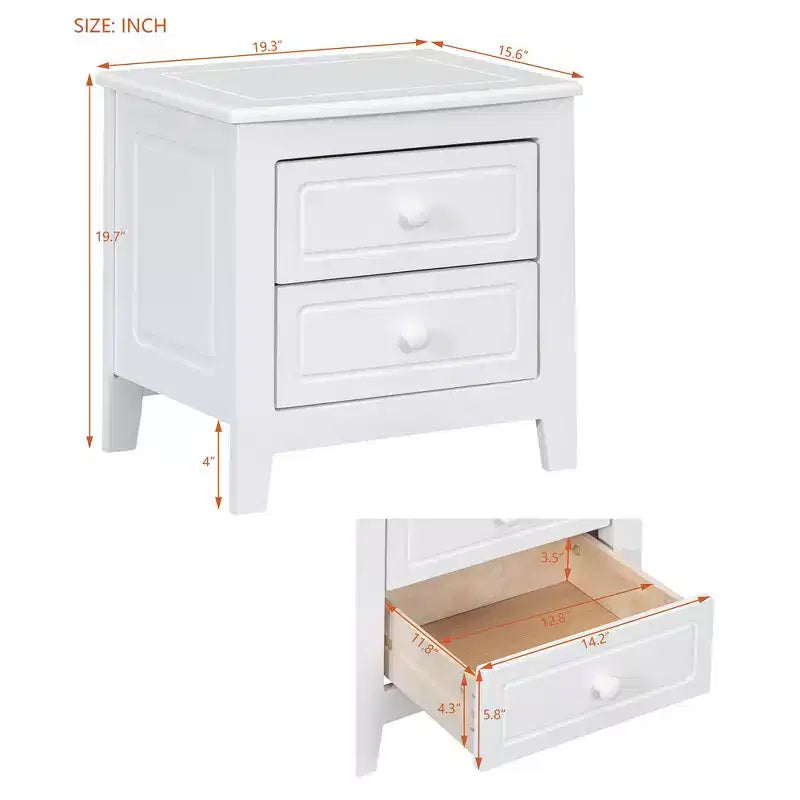 Tables de chevet avec 2 tiroirs de rangement, montage facile, table d'appoint de style rétro Mid-Century pour chambre à coucher, salon