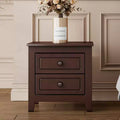 Night Stands End Table With 2 Storage Drawers Easy Assembly Mid Century Retro Bed Side Table For Bedroom, Living Room