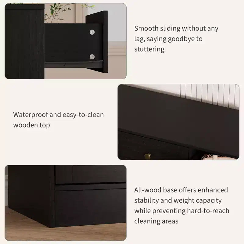 Commode à 12 tiroirs, commode en bois de 61 po de large, commode meuble TV pour téléviseur de 65 po, organisateur de rangement de vêtements moderne pour salon, couloir
