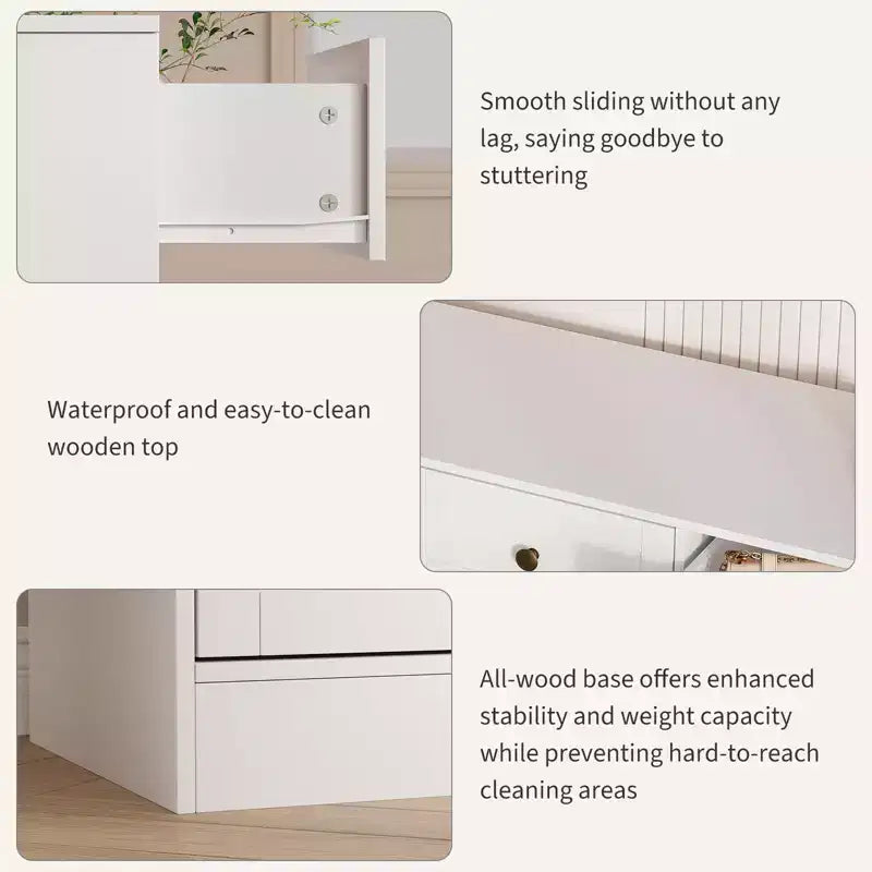 Commode à 12 tiroirs, commode en bois de 61 po de large, commode meuble TV pour téléviseur de 65 po, organisateur de rangement de vêtements moderne pour salon, couloir