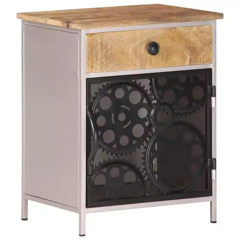 vidaXL Bedside Cabinet 15.7x11.8x19.7 Rough Mango Wood