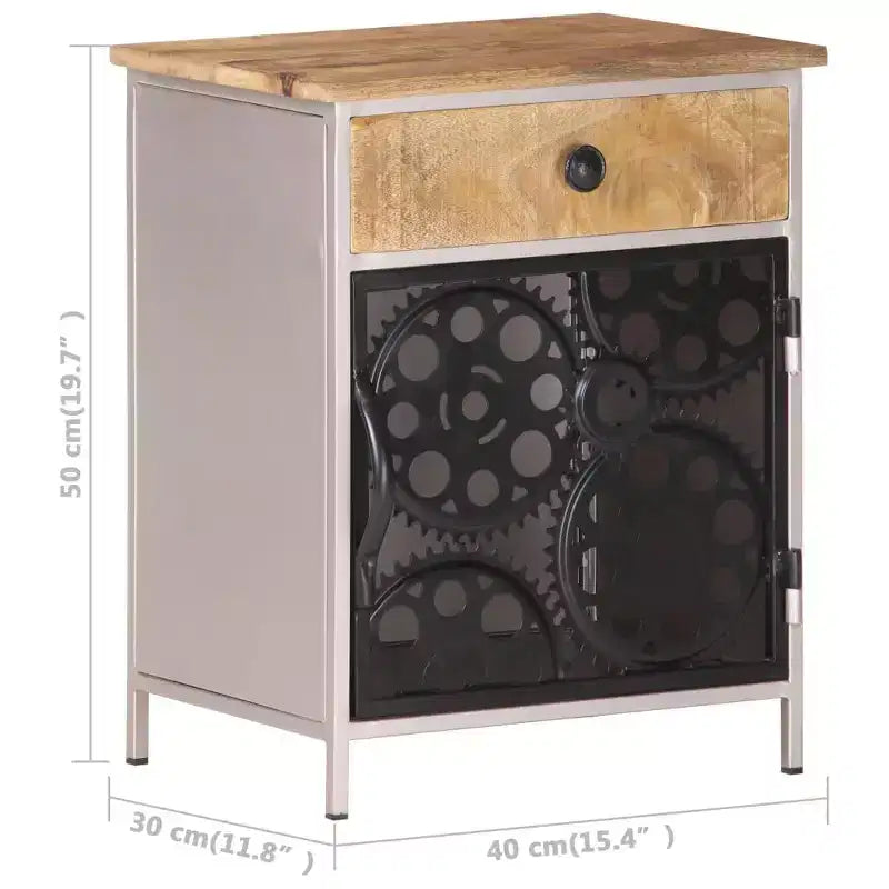 Table de chevet 40x30x50 Bois de manguier brut