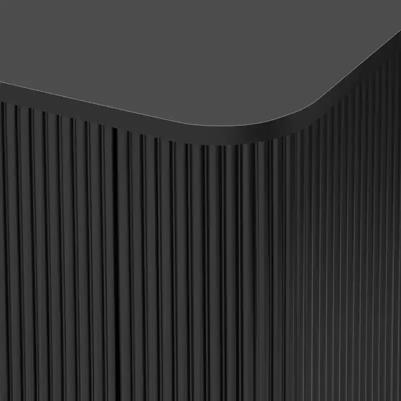 Meuble TV avec portes et texture nervurée pour téléviseurs de 85 pouces – Meuble de rangement avec pieds en métal