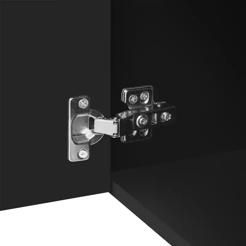 Meuble TV avec portes et texture nervurée pour téléviseurs de 85 pouces – Meuble de rangement avec pieds en métal