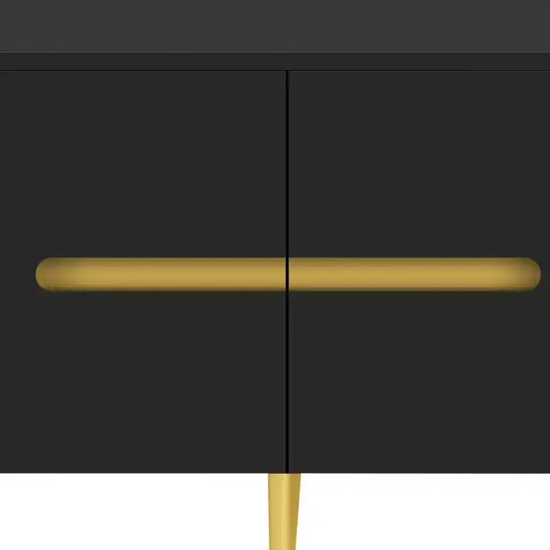Meuble TV avec portes et texture nervurée pour téléviseurs de 85 pouces – Meuble de rangement avec pieds en métal