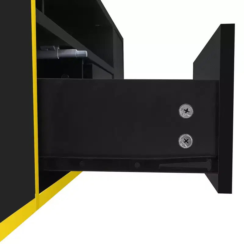Meuble TV de 80 pouces avec lumières LED – Console TV en bois avec rangement