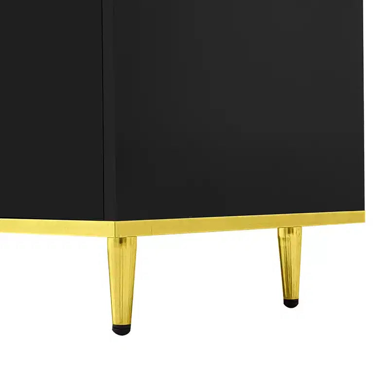 Meuble TV de 80 pouces avec lumières LED – Console TV en bois avec rangement