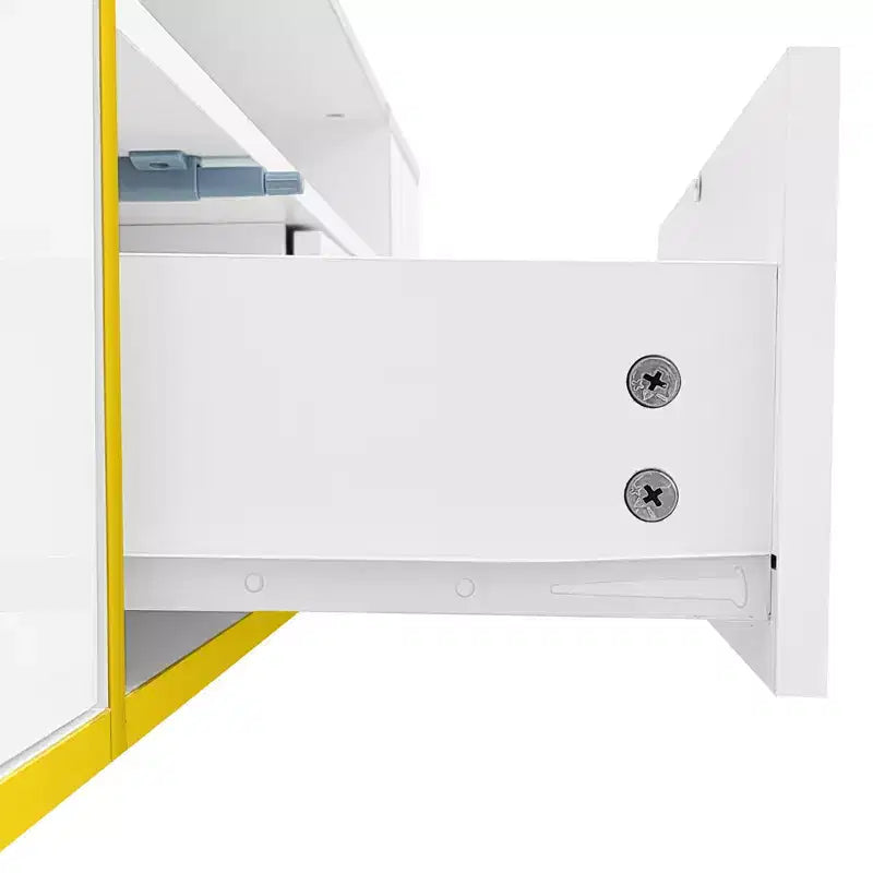 Meuble TV de 80 pouces avec lumières LED – Console TV en bois avec rangement