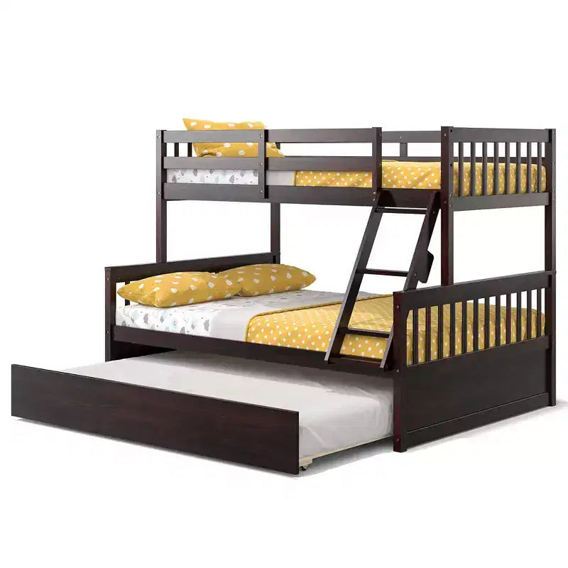 Lit superposé double sur grand format avec lit gigogne double convertible en plateforme