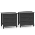 Costway 2PCS 3-drawer Dresser w/ Convenient Handles Smooth Slide Rails Accent Table