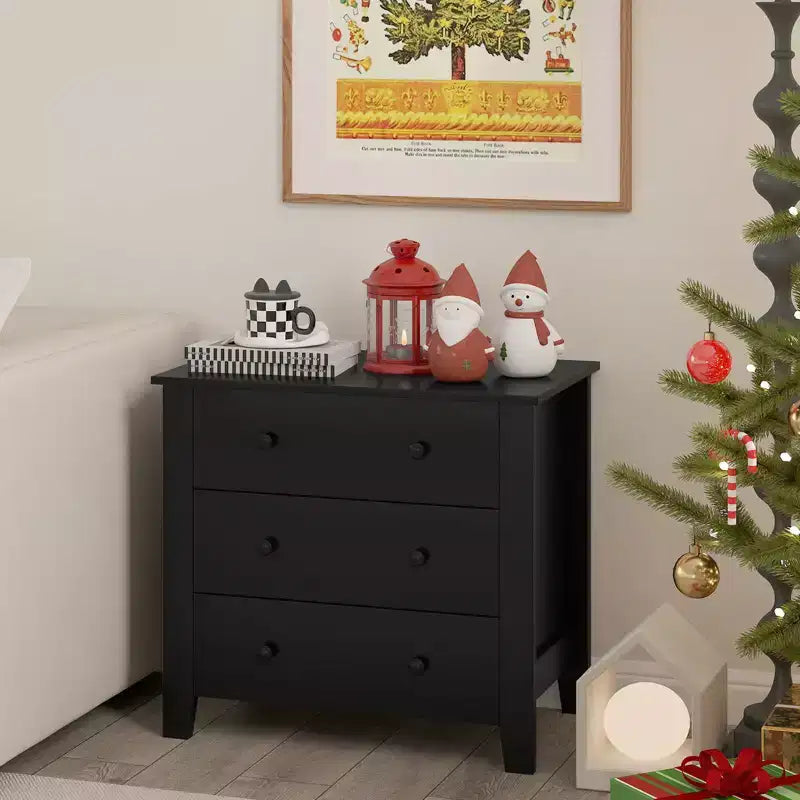 Meuble décoratif à 3 tiroirs – Doté de poignées pratiques et de glissières fluides.