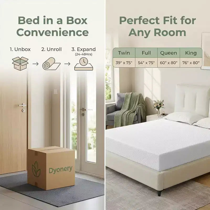 Matelas en mousse à mémoire de forme de 8 à 10 pouces (avec housse en Tencel et couche de gel rafraîchissant au thé vert)