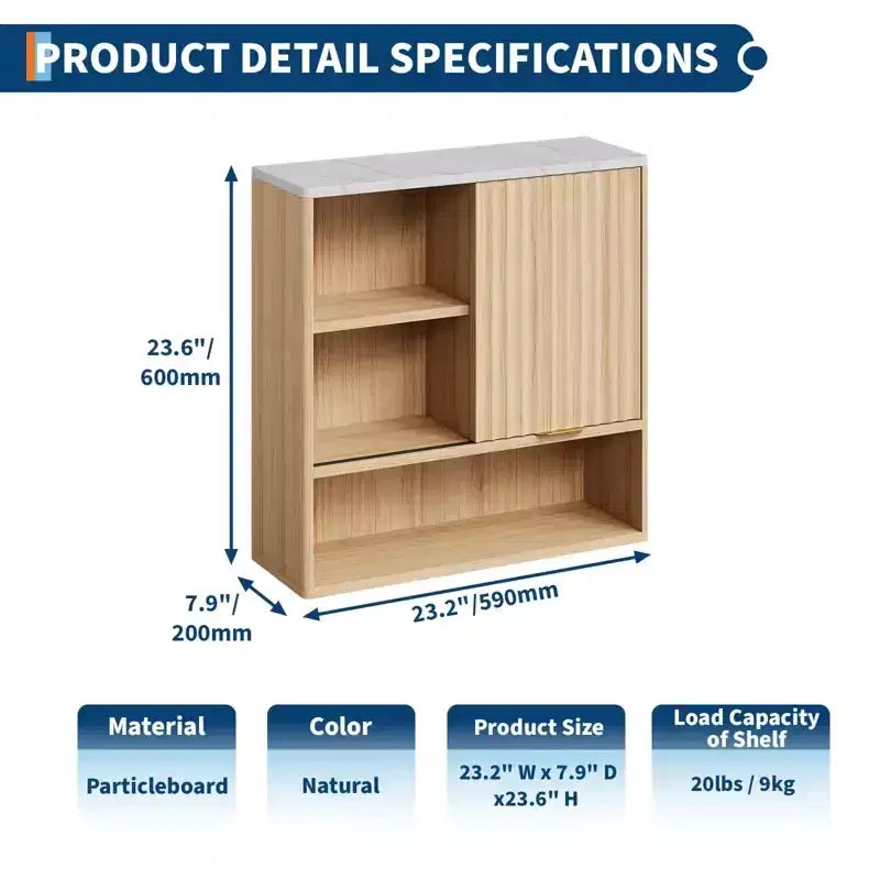 Armoire murale de salle de bain de style moderne—une armoire à pharmacie murale avec portes coulissantes et étagères réglables