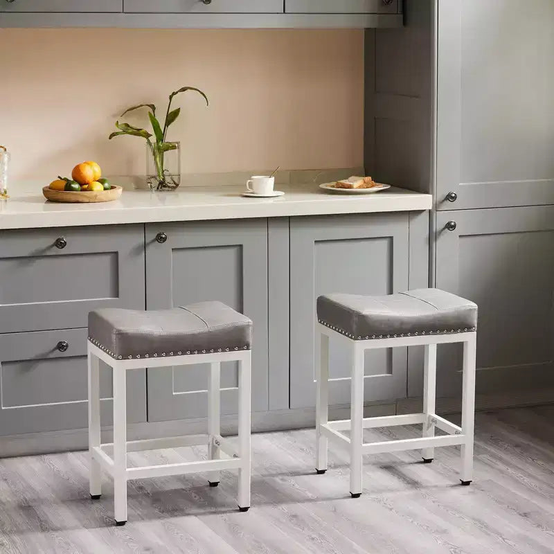 Tabouret de bar haut de gamme en cuir PU (avec repose-pieds) – idéal pour les cuisines, les bars à domicile et les salons