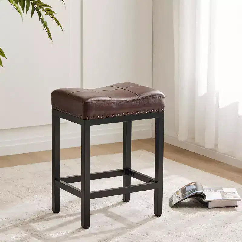 Tabouret de bar haut de gamme en cuir PU (avec repose-pieds) – idéal pour les cuisines, les bars à domicile et les salons