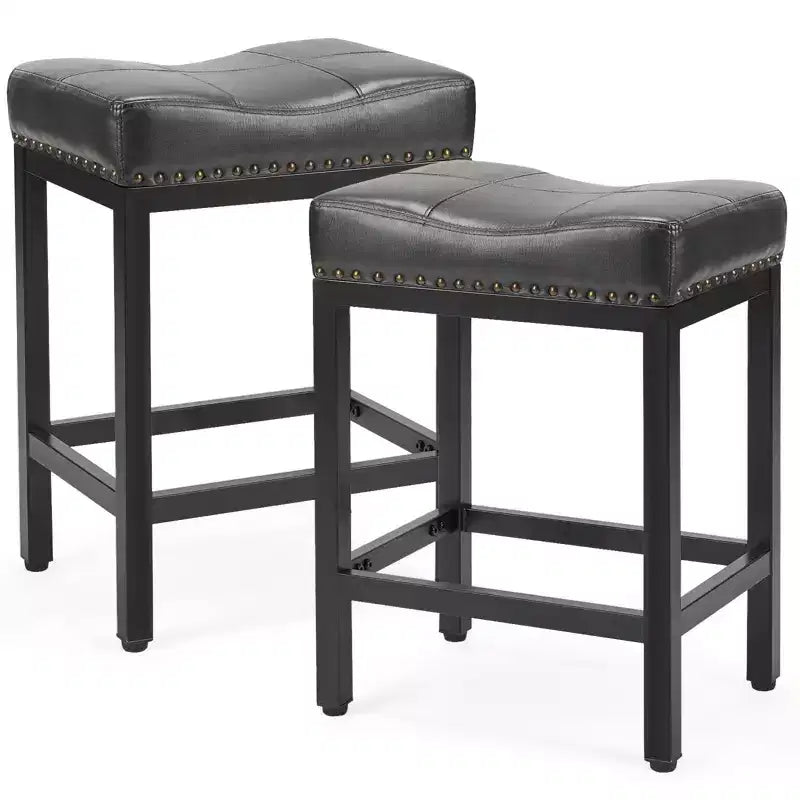 Tabouret de bar haut de gamme en cuir PU (avec repose-pieds) – idéal pour les cuisines, les bars à domicile et les salons
