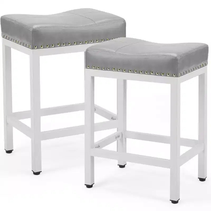 Tabouret de bar haut de gamme en cuir PU (avec repose-pieds) – idéal pour les cuisines, les bars à domicile et les salons