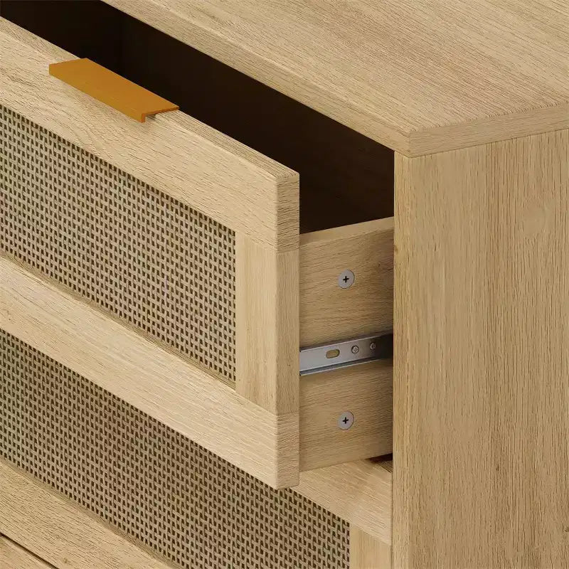 Commode en rotin de style trois étages, idéale pour le rangement et l'organisation dans les chambres et les salons