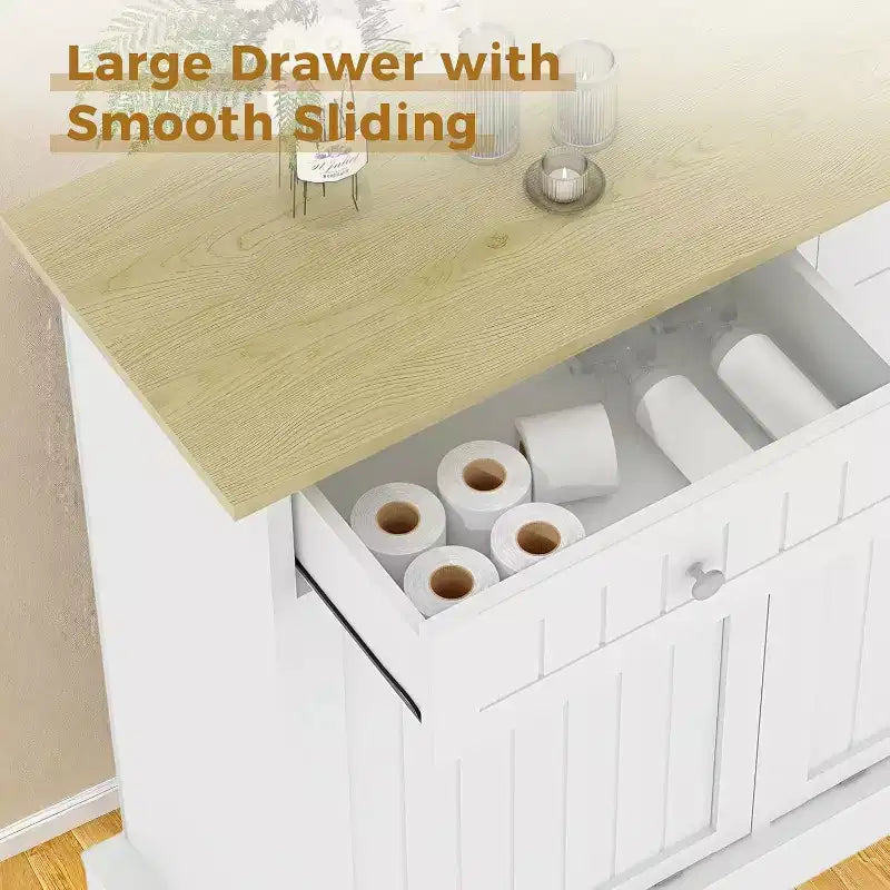 Meuble poubelle basculant, Poubelle de cuisine, Meuble de rangement pour poubelle, Poubelle de recyclage avec tiroir escamotable pour salon, Blanc